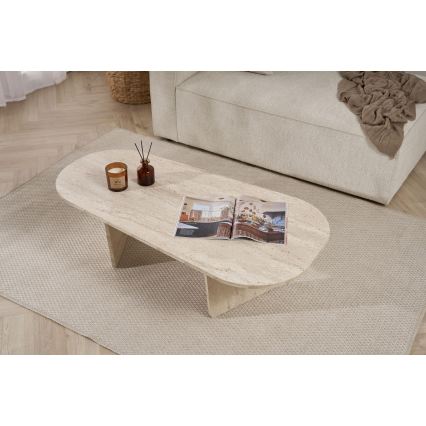 Τραπεζάκι σαλονιού ROND 130x65 cm μπεζ