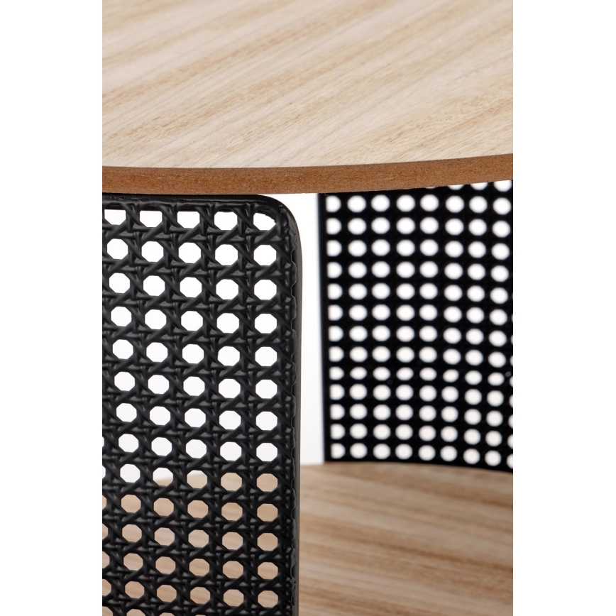 Τραπεζάκι σαλονιού TRAFICA 41x41 cm μαύρο/μπεζ