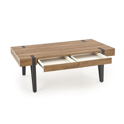 Τραπεζάκι σαλονιού TULUZA 41x120 cm χρυσαφί καρυδιά/μαύρο