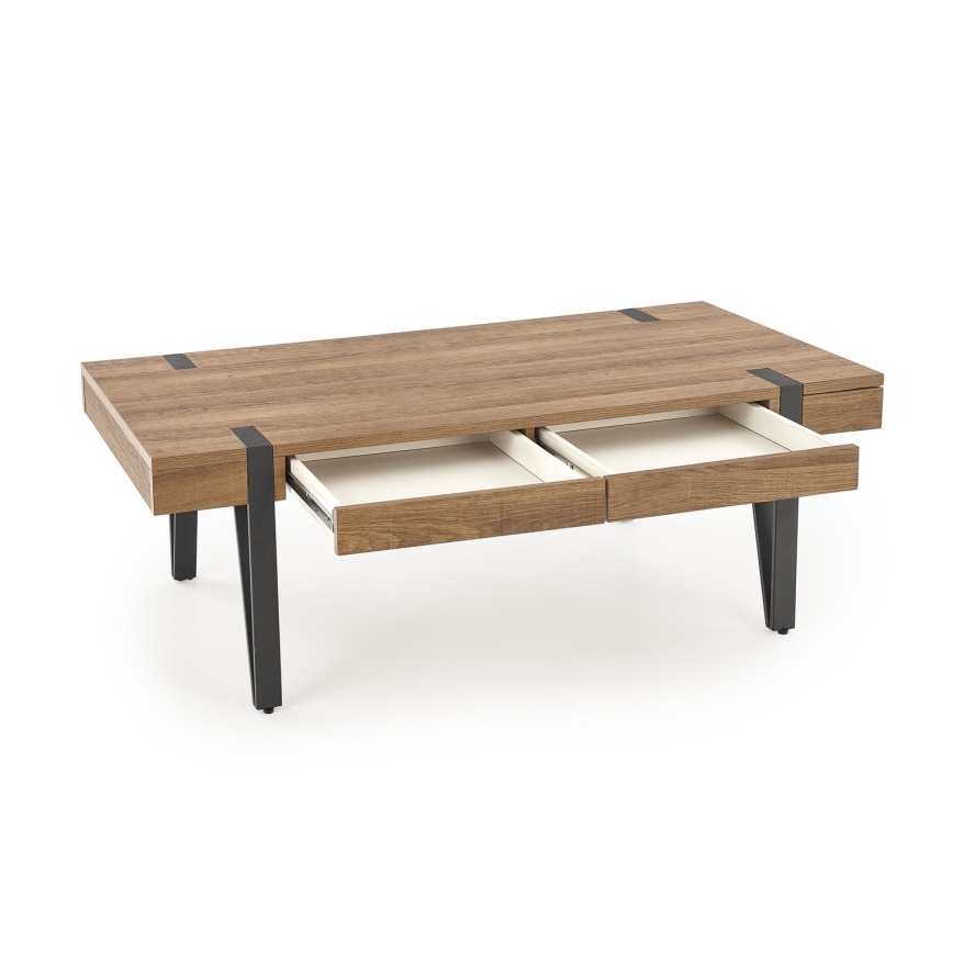 Τραπεζάκι σαλονιού TULUZA 41x120 cm χρυσαφί καρυδιά/μαύρο