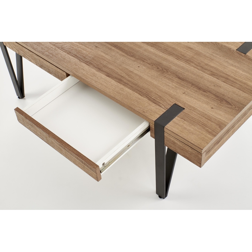 Τραπεζάκι σαλονιού TULUZA 41x120 cm χρυσαφί καρυδιά/μαύρο