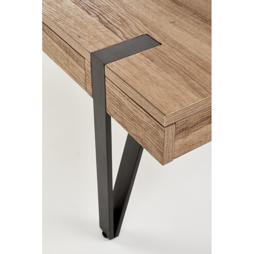 Τραπεζάκι σαλονιού TULUZA 41x120 cm χρυσαφί καρυδιά/μαύρο