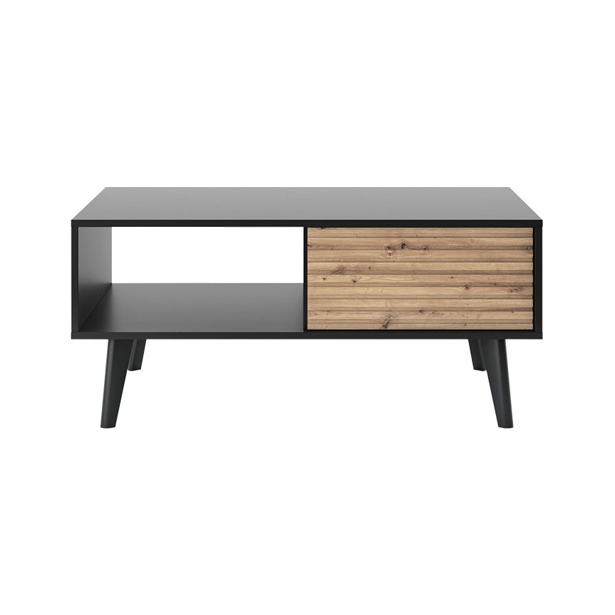 Τραπεζάκι σαλονιού WILLOW 46x104 cm μαύρο/δρυς artisan