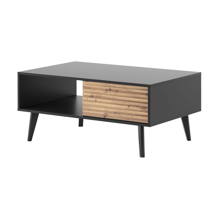 Τραπεζάκι σαλονιού WILLOW 46x104 cm μαύρο/δρυς artisan