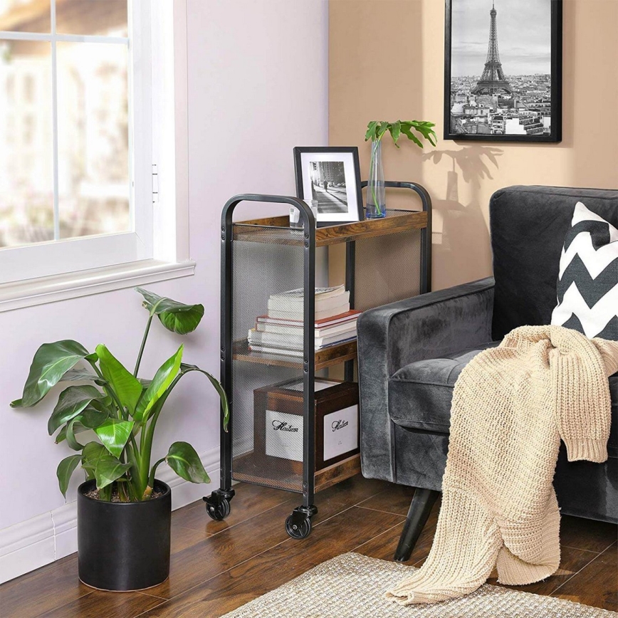 Τραπεζάκι σερβιρίσματος MARGE καφέ/μαύρο