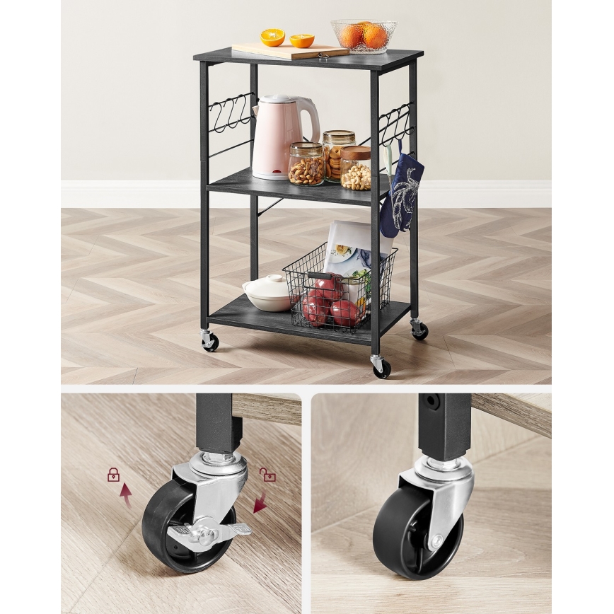 Τραπεζάκι σερβιρίσματος MARGE μαύρο