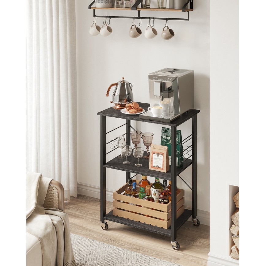 Τραπεζάκι σερβιρίσματος MARGE μαύρο