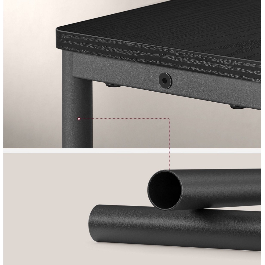 Τραπεζάκι ROD με ενσωματωμένη πρίζα και θύρες USB, μαύρο