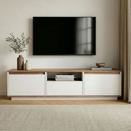 Τραπεζάκι τηλεόρασης KREDE 160x30 cm λευκό/πεύκο