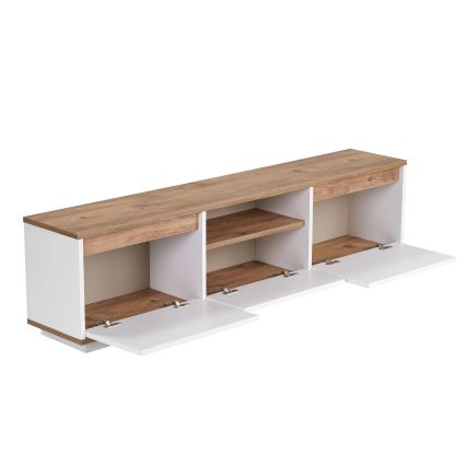 Τραπεζάκι τηλεόρασης KREDE 160x30 cm λευκό/πεύκο