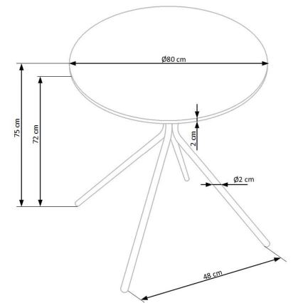 Τραπέζι φαγητού HOMORA μαύρο