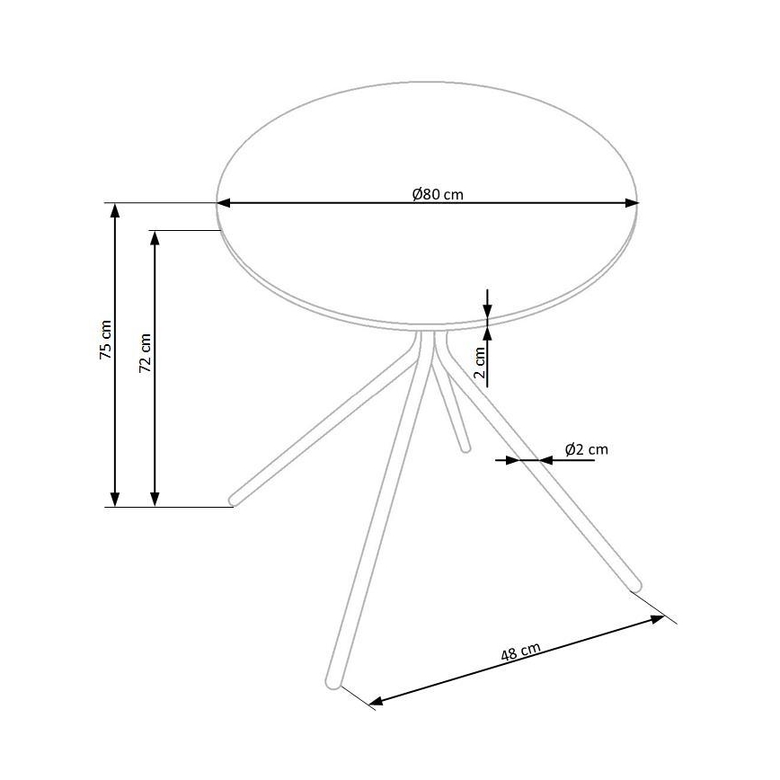 Τραπέζι φαγητού HOMORA μαύρο