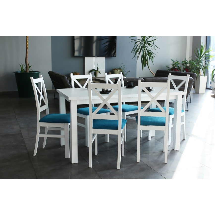 Τραπέζι φαγητού LIAM με δυνατότητα επέκτασης, λευκό