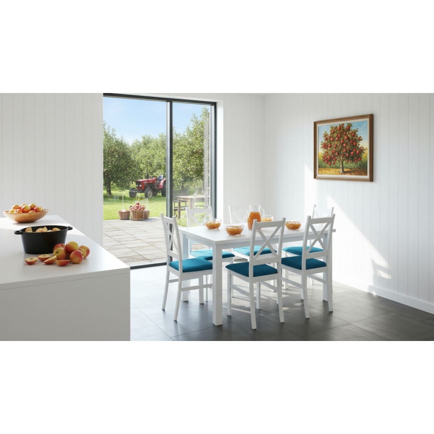 Τραπέζι φαγητού LIAM με δυνατότητα επέκτασης, λευκό