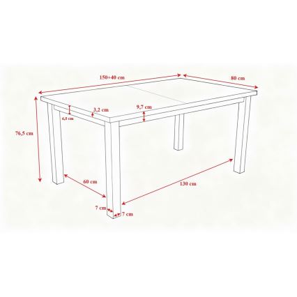 Τραπέζι φαγητού LIAM με δυνατότητα επέκτασης, λευκό