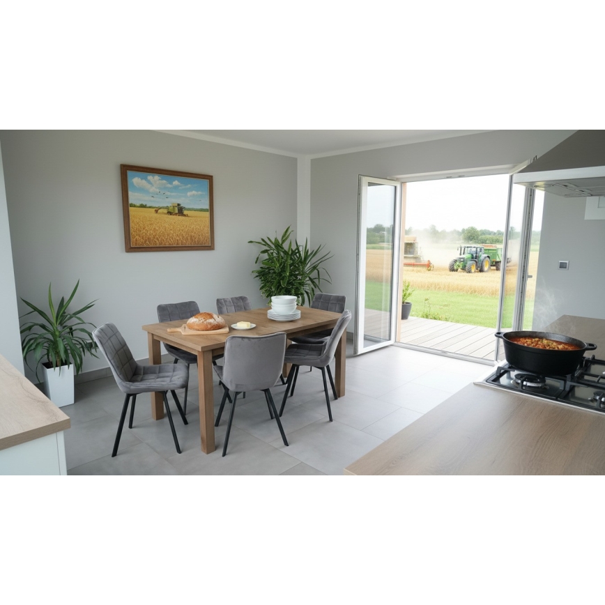 Τραπέζι φαγητού LIAM με δυνατότητα επέκτασης, δρυς