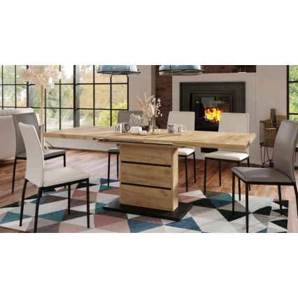 Τραπέζι φαγητού επεκτεινόμενο PAOLO δρυς craft/μαύρο