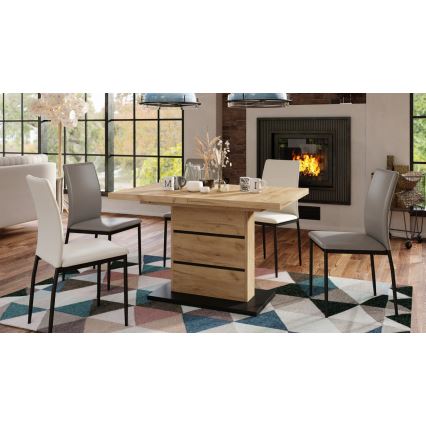 Τραπέζι φαγητού επεκτεινόμενο PAOLO δρυς craft/μαύρο