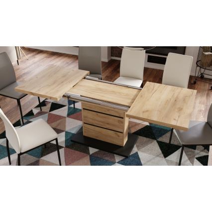 Τραπέζι φαγητού επεκτεινόμενο PAOLO δρυς craft/μαύρο