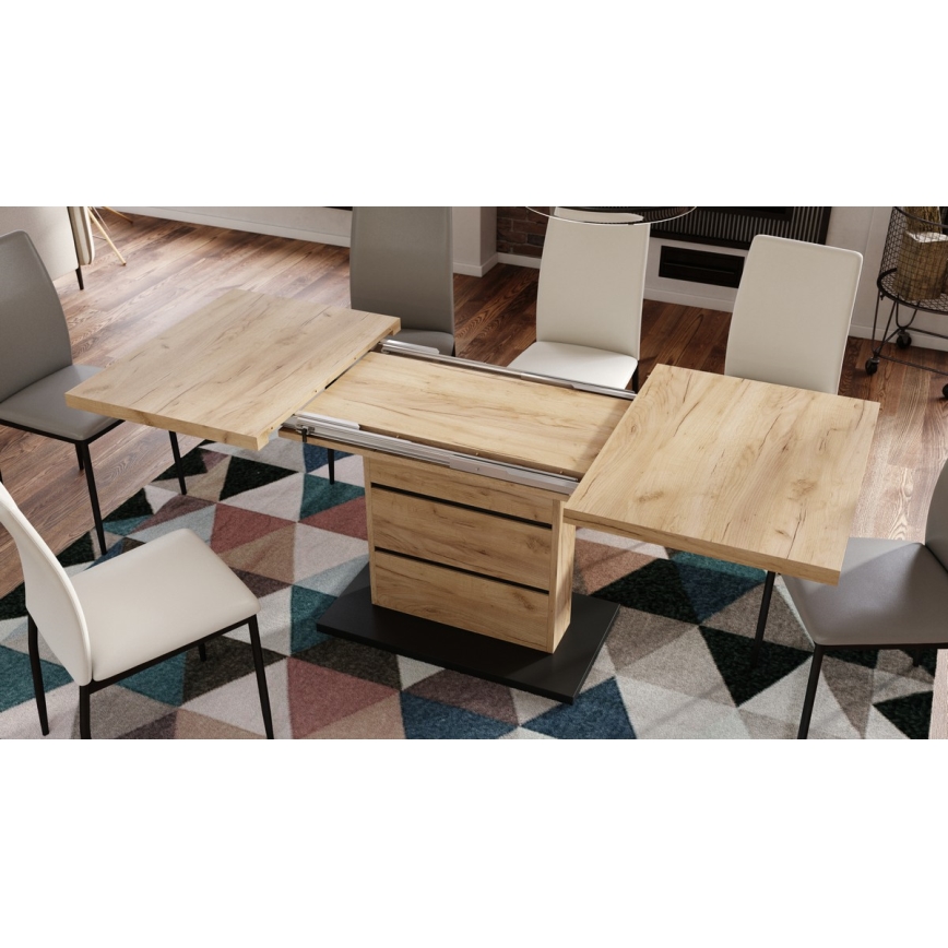 Τραπέζι φαγητού επεκτεινόμενο PAOLO δρυς craft/μαύρο