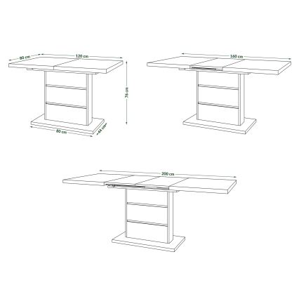 Τραπέζι φαγητού επεκτεινόμενο PAOLO δρυς craft/μαύρο