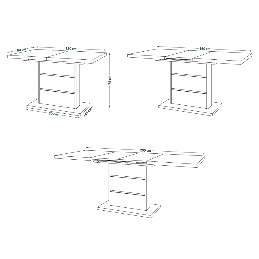 Τραπέζι φαγητού επεκτεινόμενο PAOLO δρυς craft/μαύρο