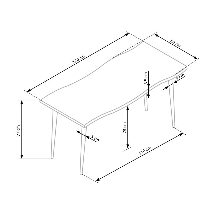 Τραπέζι φαγητού SOLACE δρυς/μαύρο