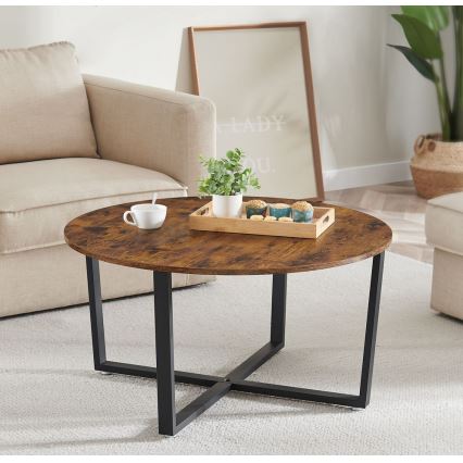 Τραπέζι σαλονιού ELDUR καφέ/μαύρο