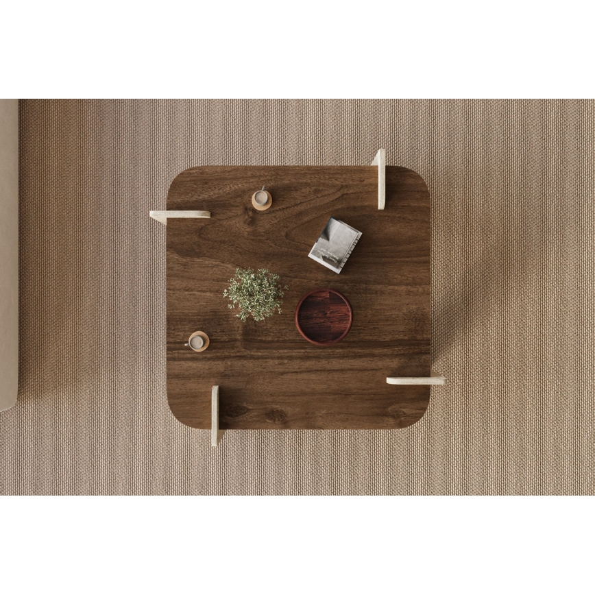 Τραπέζι σαλονιού PURO 90x90 cm καρυδιά/μπεζ