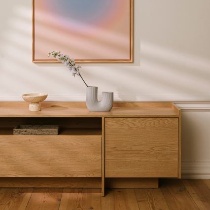 Τραπέζι τηλεόρασης KEMI 197x57 cm, δρυς Cremona