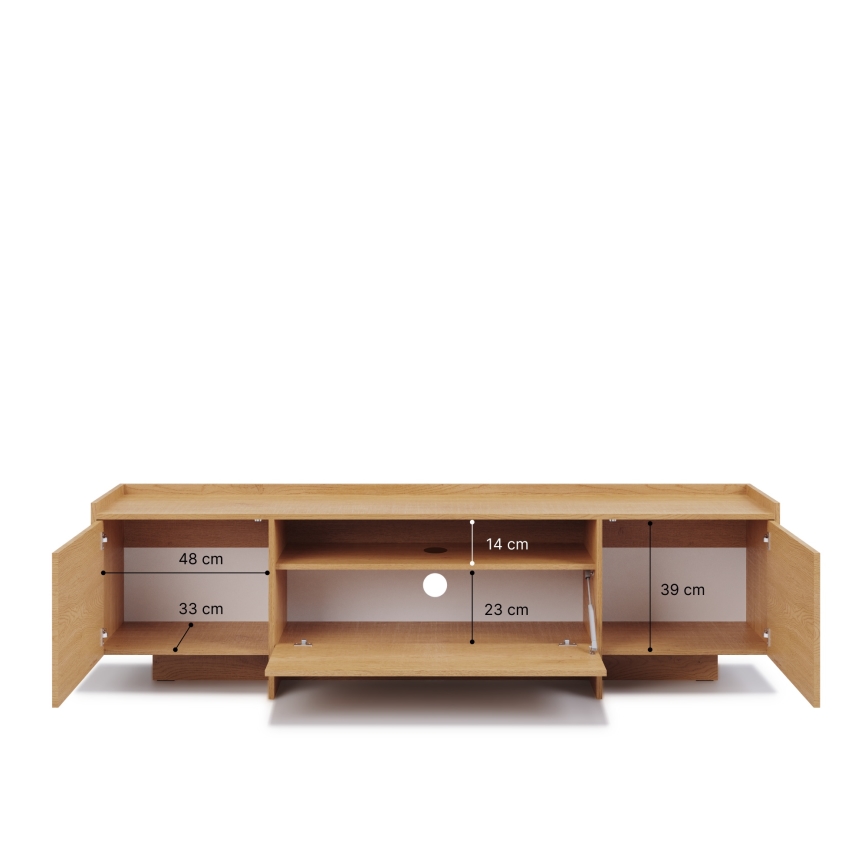 Τραπέζι τηλεόρασης KEMI 197x57 cm, δρυς Cremona