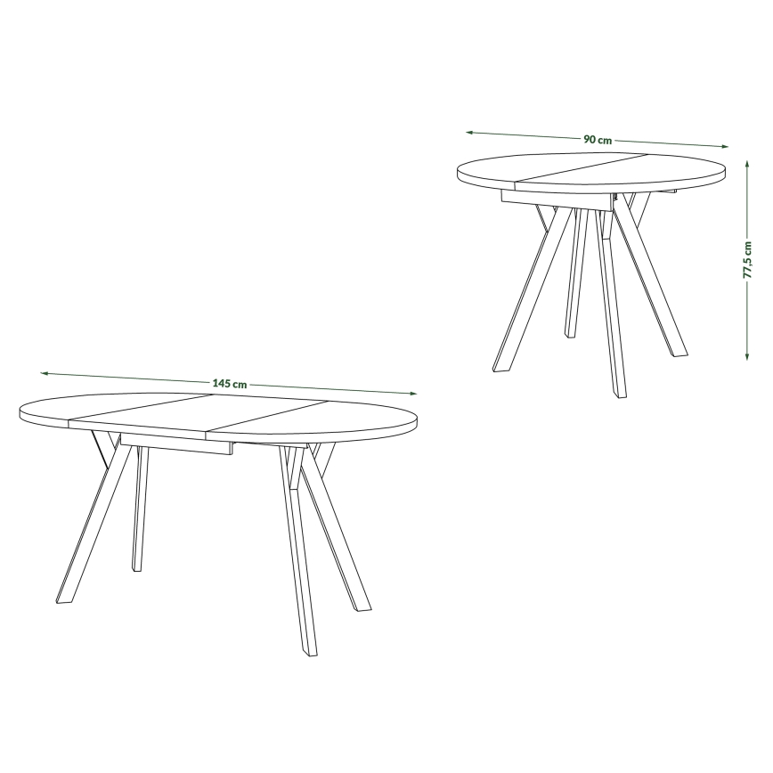 Τραπέζι τραπεζαρίας ARTUR, δρυς craft/μαύρο