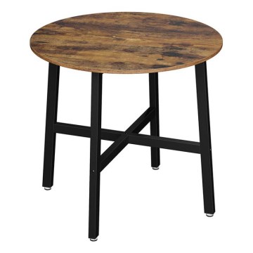 Τραπέζι τραπεζαρίας ELDUR καφέ/μαύρο