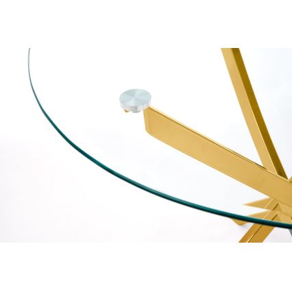 Τραπέζι τραπεζαρίας ESTEN διάφανο/χρυσό