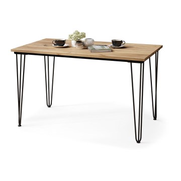 Τραπέζι τραπεζαρίας HALIJA με φινίρισμα σε απόχρωση δρυός Craft