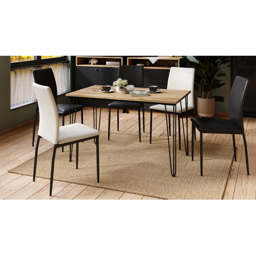 Τραπέζι τραπεζαρίας HALIJA με φινίρισμα σε απόχρωση δρυός Craft