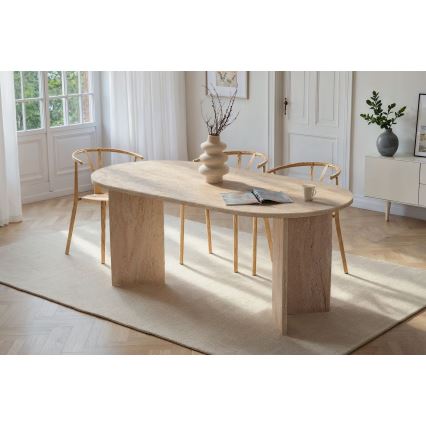 Τραπέζι τραπεζαρίας NEL 180x90 cm από τραβερτίνη