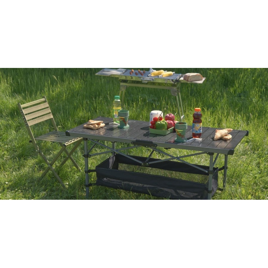 Τραπέζι για κάμπινγκ πτυσσόμενο 123x55cm ανθρακί