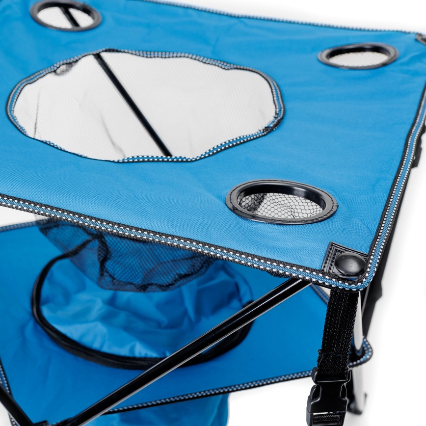 Τραπέζι για κάμπινγκ πτυσσόμενο + 2x καρέκλες μπλε