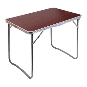 Τραπέζι για κάμπινγκ πτυσσόμενο καφέ/ματ χρώμιο