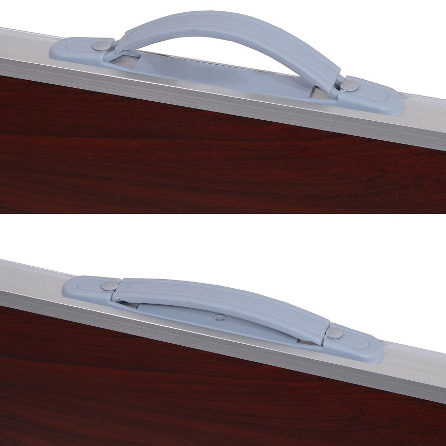 Τραπέζι για κάμπινγκ πτυσσόμενο καφέ/ματ χρώμιο