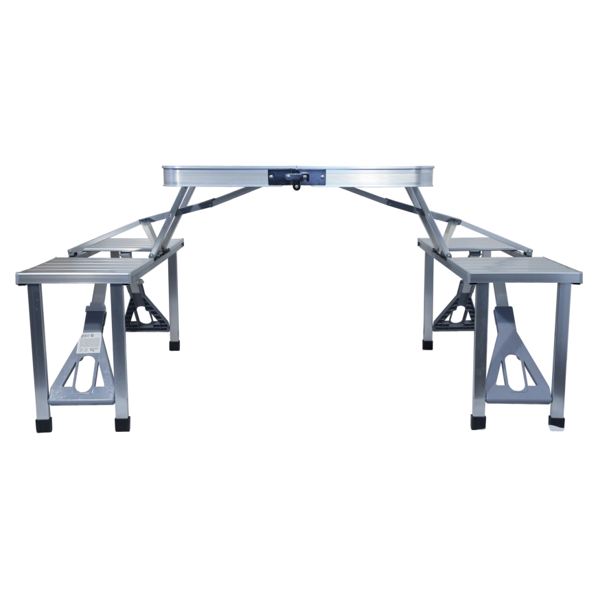 Τραπέζι για κάμπινγκ πτυσσόμενο with chairs λευκό/ματ χρώμιο