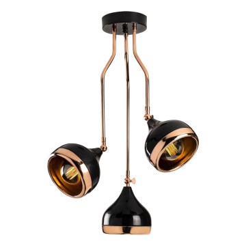 Τρίφωτο φωτιστικό σε ράβδο YILDO 3xE27/40W/230V μαύρο/χάλκινο