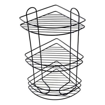 Τριώροφη επιτοίχια ραφιέρα για ντουζιέρα 23x58 εκ. μαύρη