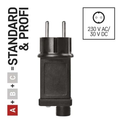 Τροφοδοτικό για συνδεόμενα χριστουγεννιάτικα φωτάκια 230V IP44