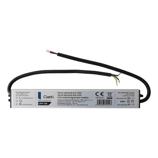 Τροφοδοτικό για ταινίες LED 30W/12V IP67