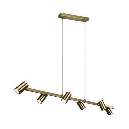 Trio - Κρεμαστό φωτιστικό με καλώδιο MARLEY 6xGU10/35W/230V σε ορείχαλκο