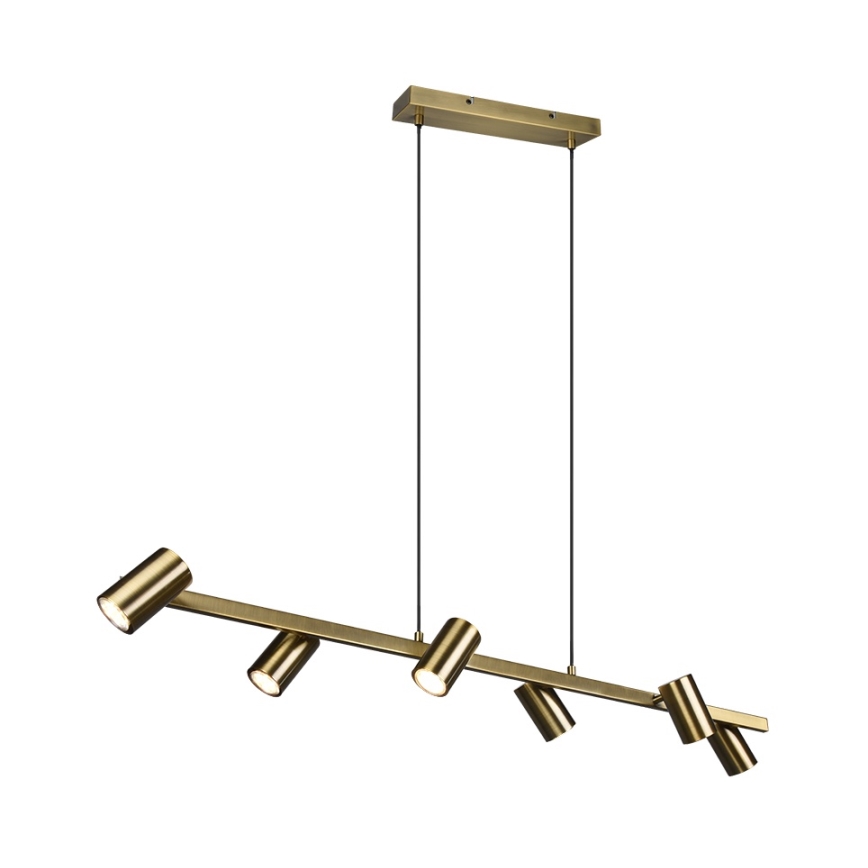 Trio - Κρεμαστό φωτιστικό με καλώδιο MARLEY 6xGU10/35W/230V σε ορείχαλκο