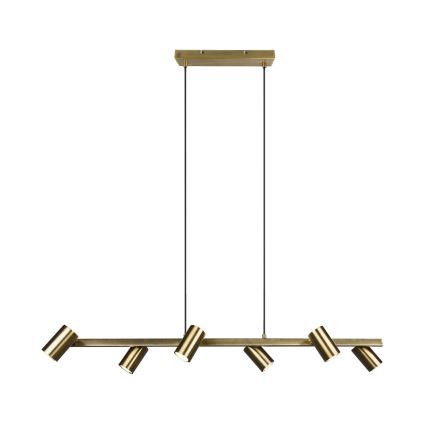 Trio - Κρεμαστό φωτιστικό με καλώδιο MARLEY 6xGU10/35W/230V σε ορείχαλκο