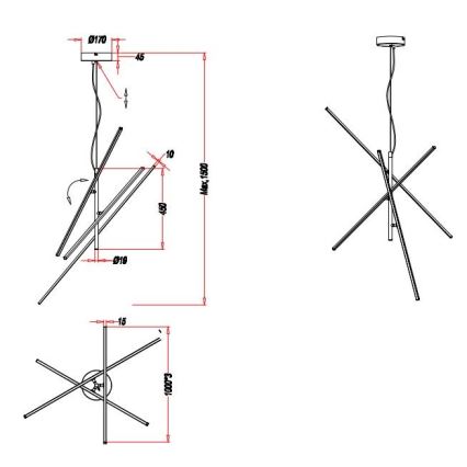 Trio - LED Dimmable κρεμαστό φωτιστικό οροφής TIRIAC 3xLED/8,5W/230V